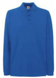 Fruit of the Loom FU24 hosszú ujjú galléros piké póló, PREMIUM LONG SLEEVE POLO, Royal Blue - L (FU240708)