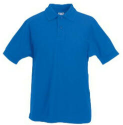 Fruit of the Loom F38 gyerek galléros piké póló, 65/35 KIDS PIQUE POLO, Royal Blue - 14/15 (F380716)