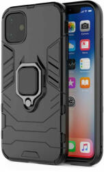 Lemontti Husa Ring Armor Kickstand iPhone 12 / 12 Pro Negru (antisoc) (LEMHRAIXIIPN)
