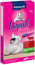 Vitakraft 6x15g Vitakraft Cat Liquid snackk marha & inulin macskáknak
