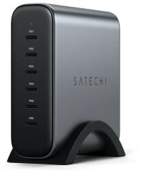 Satechi 200W USB-C PD 6 Port GaN Charger - захранване за ел. мрежа с технология за бързо зареждане и 6xUSB-C PD изхода (сив)