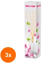 BISPOL Set 3 x Odorizant Camera Bispol Reed Diffuser Trandafiri, 45 ml (GIL-3xLCA-DZ45-78)