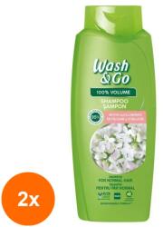 Wash&Go Set 2 x Sampon Wash&Go cu Extract de Iasomie, pentru Par Normal, 675 ml