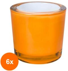 Bolsius Set 6 x Suport de Sticla Bolsius pentru Tealights 65 x 60 Portocala (GIL-6xLCA-SLT-65/60-ORA)