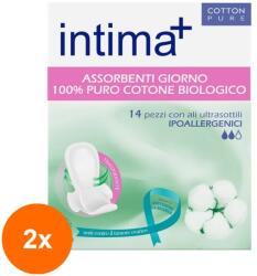 Intima Plus Set 2 x 14 Absorbante Hipoalergenice Intima Plus, 100 % Bumbac, Zi