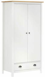vidaXL Hill fehér 2 ajtós tömör fenyőfa ruhásszekrény 89 x 50 x 170 cm 288950