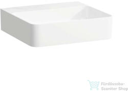 Laufen Val SaphirKeramik 45x42 cm-es csiszolt aljú mosdó csaplyuk és túlfolyó nélkül, LCC bevonattal, fehér H8162804001121 (H8162804001121)