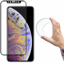 Wozinsky Full Cover Flexi Nano Glass hibrid képernyővédő kerethez iPhone 12 mini fekete (H-62891)