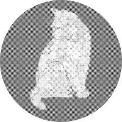 PontPöttyöző - Virágos cica Méret: 50x50cm, Keretezés: Kerek keret, Szín: Piros