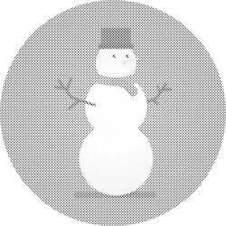 PontPöttyöző - Magányos hóember Méret: 50x50cm, Keretezés: Kerek keret, Szín: Kék