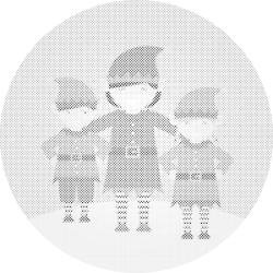  PontPöttyöző - Karácsonyi manók Méret: 50x50cm, Keretezés: Kerek keret, Szín: Fekete