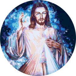  Festés számok szerint - Jézus Méret: 50x50cm, Keretezés: Kerek keret