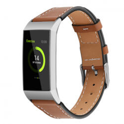 BSTRAP Leather Italy (Small) curea pentru Fitbit Charge 3 / 4, Coffee (SFI006C03)