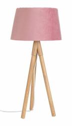 Bizzotto Set 2 veioze lemn natur velur roz Wallas 33x69 cm (0827680)