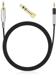 PadForce Cablu audio PadForce pentru casti Sennheiser HD518, HD558, HD598, M40X, M50X, Jack 3.5mm la Jack 2.5mm si adaptor 6.35mm, Lungime 2m