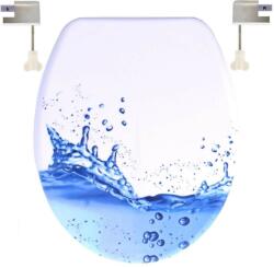 Panitalia Lecsapódásgátlós duroplast WC ülőke Kék hullámos mintás, rozsdamentes fémzsanérral (246597)