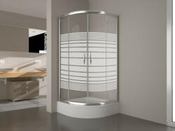 Vela Banyo íves zuhanykabin, csíkos üveggel, 80x80x190, 5 mm üveg (84D5K150)