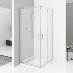Diplon 90x90 cm szögletes két tolóajtós zuhanykabin, 5mm edzett matt üveggel, 190 cm magas (BR6692CF-90)