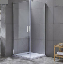 Diplon 90x90 cm, egy nyílóajtós szögletes zuhanykabin, 8 mm edzett áttetsző üveggel, 195 cm magas (BR6601)