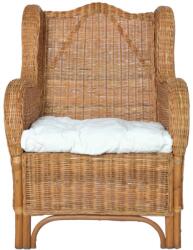 vidaXL Canapea cu pernă, maro deschis, ratan natural și in (325465) Canapea