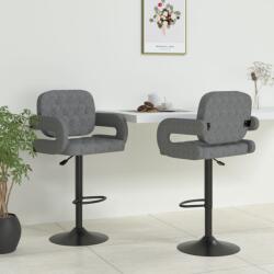 vidaXL Scaune de bar, 2 buc. , gri deschis, material textil (335617)
