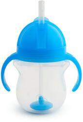  Munchkin itatópohár szívószálas súlyozott Tip and Sip 207ml 6hó kék - babycenter-online
