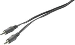 SpeaKa Jack audio kábel, 1x 3, 5 mm jack dugó - 1x 3, 5 mm jack dugó, 2 m, fekete, lapos, SpeaKa Professional 325336 (SP-1301344)