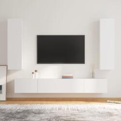 vidaXL 4 részes fehér szerelt fa TV-szekrényszett (3114206)