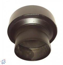  Acél füstcső szűkítő 150-130, vegyestüzelésű kazánhoz, vastagfalú (2mm), fekete