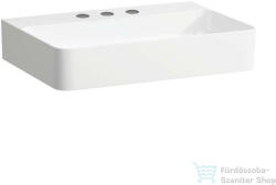 Laufen Val SaphirKeramik 60x42 cm-es csiszolt aljú mosdó 3 csaplyukkal, túlfolyó nélkül, LCC Active bevonattal, fehér H816283A001581 (H816283A001581)