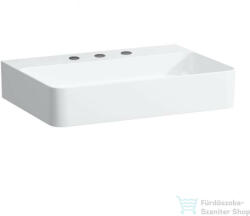 Laufen Val SaphirKeramik 60x42 cm-es mosdó 3 csaplyukkal, túlfolyó nélkül, LCC Active bevonattal, fehér H810283A001581 (H810283A001581)