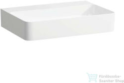 Laufen Val SaphirKeramik 60x42 cm-es csiszolt aljú mosdó csaplyuk és túlfolyó nélkül, LCC Active bevonattal, fehér H816283A001121 (H816283A001121)