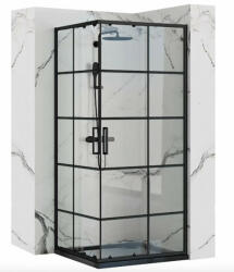 Rea Concept tolóajtós zuhanykabin 90x190 cm átlátszó üveggel, fekete profil REA-K5478 (REA-K5478)