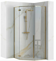 Rea Diamond sarok zuhanykabin 90x195 cm átlátszó üveggel, világos arany profil REA-K4904 (REA-K4904)