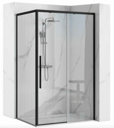 Rea Solar tolóajtós zuhanykabin 90x195 cm átlátszó üveggel, matt fekete profil REA-K6412 (REA-K6412)