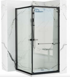 Rea Space In sarok zuhanykabin 80x100x195 cm átlátszó üveggel, fekete profil REA-K8882 (REA-K8882)