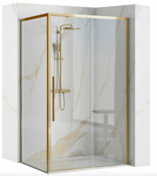 Rea Solar tolóajtós zuhanykabin 90x195 cm átlátszó üveggel, világos arany profil REA-K4900 (REA-K4900)