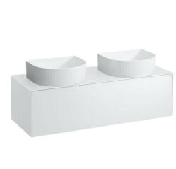 Laufen Sonar matt fehér alsószekrény 117, 7x45, 7x34, 1 cm egy fiókkal, kettő kivágással H4054240341701 (H4054240341701)