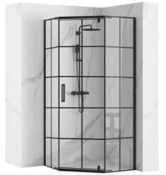 Rea Hex sarok zuhanykabin 90x195 cm, átlátszó üveggel, fekete profil REA-K8979 (REA-K8979)