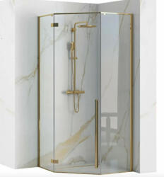 Rea Diamond sarok zuhanykabin 100x195 cm átlátszó üveggel, világos arany profil REA-K6616 (REA-K6616)