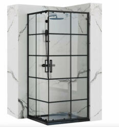 Rea Concept tolóajtós zuhanykabin 80x190 cm, átlátszó keretes üveggel, fekete profil REA-K5479 (REA-K5479)