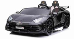 Beneo Mașină electrică copii Lamborghini Aventador 12V, două locuri, scaun din plastic, negru, telecomandă de 2, 4 GHz, intrare USB / SD, suspensie, ușă cu deschidere verticală, roți EVA moi, 2 X MOTOR, lic