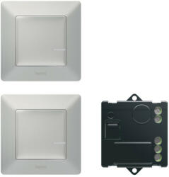 Legrand Netatmo 752350 Párosított szett: Alternatív kapcsolás mikromodul segítségével - 2 vezeték nélküli kapcsoló + mikromodul Valena Life Netatmo alumínium ( 752350 ) (752350)