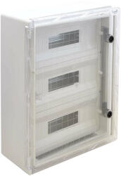 TRACON TME806026MT Műanyag elosztószekrény maszkos átlátszó ajtóval H×W×D=800×600×260mm, IP65, IK10, 1000V AC/DC, RAL7035 (TME806026MT)