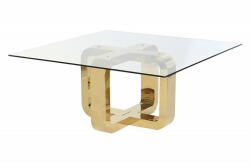  MORSETTO design dohányzóasztal - 100cm - arany/ezüst (MB-202974)