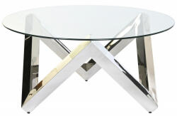  FULMINEO design dohányzóasztal - 90cm -ezüst/arany (MB-202976)