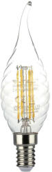 V-TAC Átlátszó LED izzó filament COG E14 C35 4W 3000K gyertyaláng - 214308 (214308)