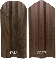 TTC Set 25 Buc Sipca Metalica Gard Imitatie Lemn Mahon Mat, Otel Calitate Premium, Grosime 0.40 mm, Latime 115 mm - Lungime 1100 mm