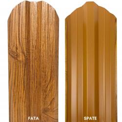 TTC Set 25 Buc Sipca Metalica Gard Imitatie Lemn Stejar Striat, Otel Calitate Premium, Grosime 0.40 mm, Latime 115 mm - Lungime 1500 mm