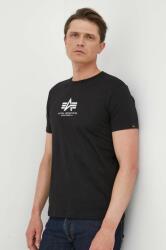 Alpha Industries pamut póló fekete, nyomott mintás - fekete XL - answear - 10 990 Ft